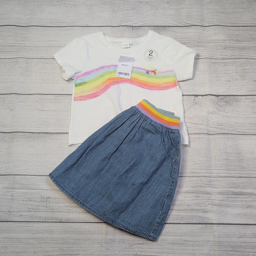 4/5 Next Rainbow Outfit, Tee & Skirt